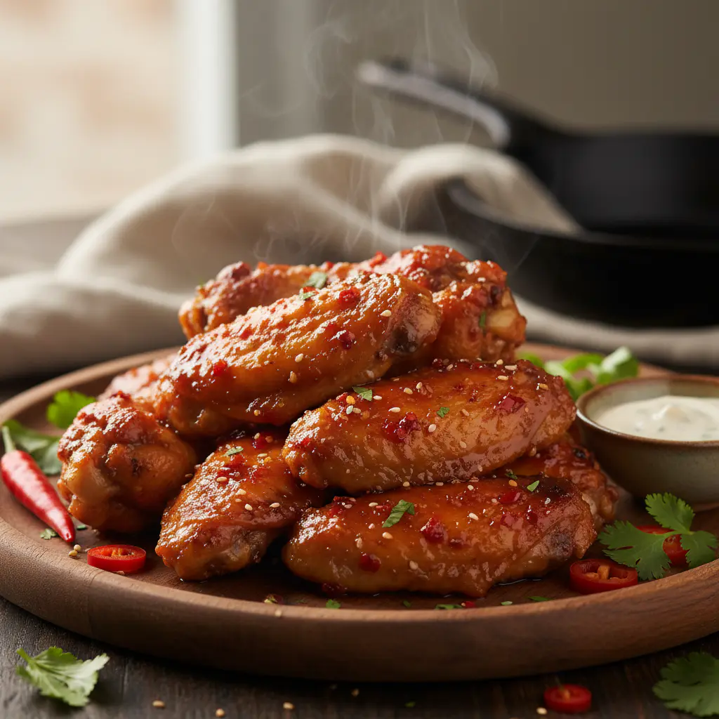 Spicy glazed wings