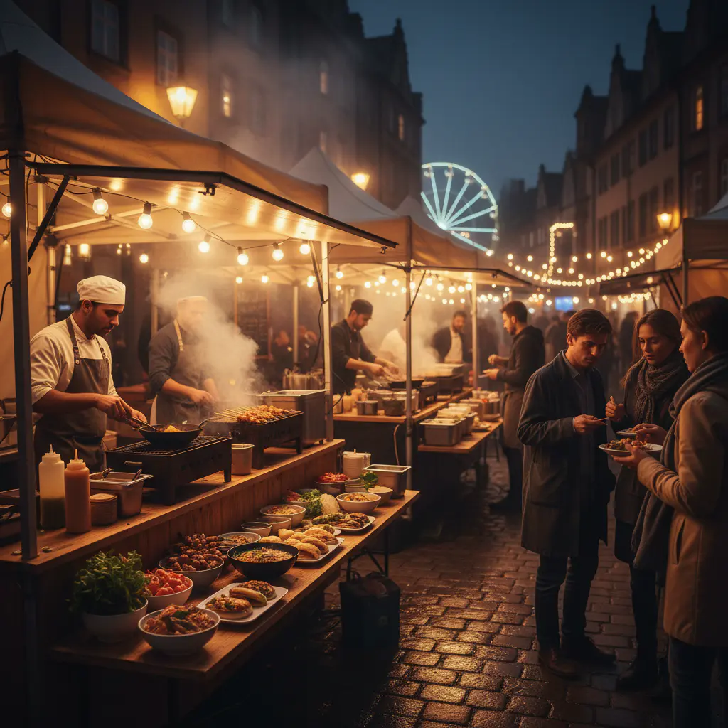 Street food event catering setup